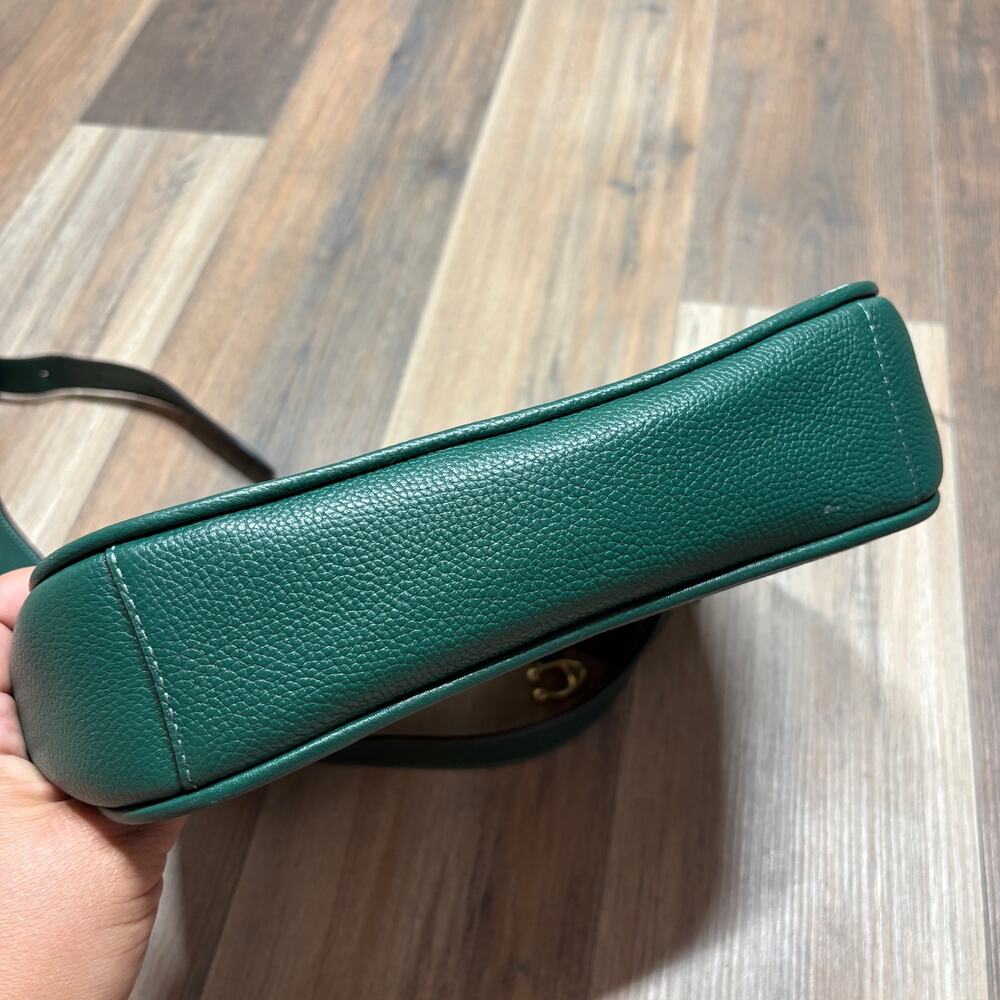 Coach Chaise Crossbody Bag Dark Pine Leather Detachable Strap Zip Back Pocket - Picture 7 of 12